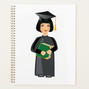 Diplômée en toque et toge noirs