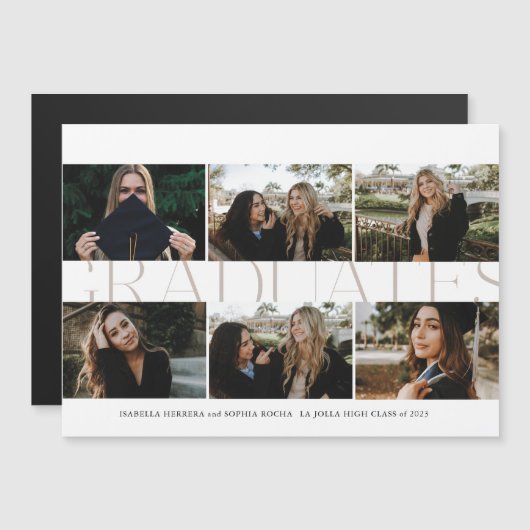 Diplômés Magnétiques Multiphoto Faire-part de deux (Devant / Derrière)