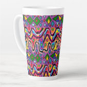 Dippy Hippy Retro schilderstijl Latte Mok (Linkerhoek)