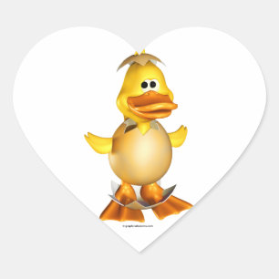 Dippy the Duckling Heart-Shaped Stickers