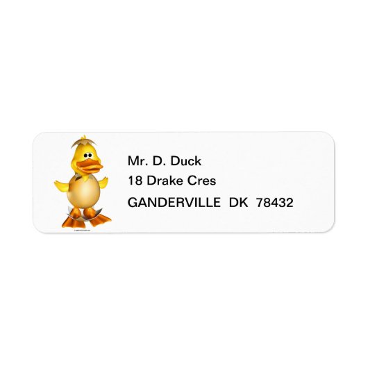 Dippy the Duckling Retourner les étiquettes d'adre (Devant)