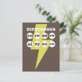 Dipthongs Engels leren met phonics Briefkaart (Staand voorkant)