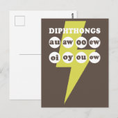 Dipthongs Engels leren met phonics Briefkaart (Voorkant / Achterkant)