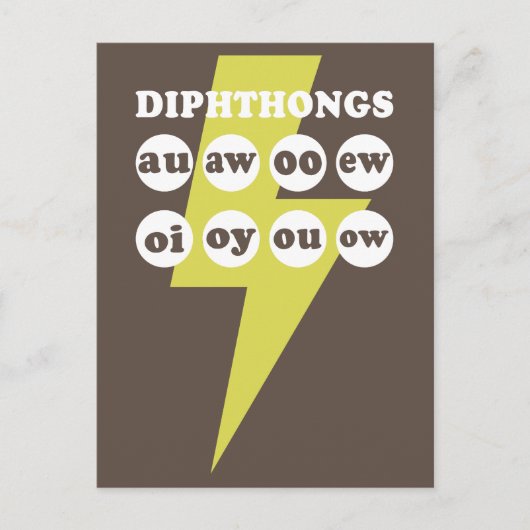 Dipthongs Engels leren met phonics Briefkaart (Voorkant)
