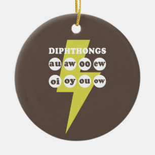 Dipthongs Engels leren met phonics Keramisch Ornament