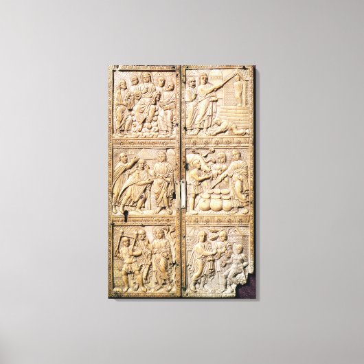 Diptych toont de Miracles van Christus Canvas Afdruk (Voorkant)