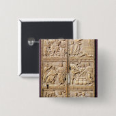 Diptych toont de Miracles van Christus Vierkante Button 5,1 Cm (Voorkant /achterkant)