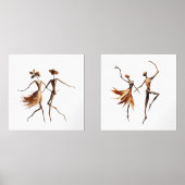 Diptyque valse de forêt : Deux panneaux d'art coup (Recto)