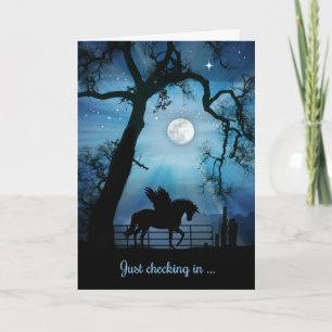 Dire Bonjour Carte de Fantaisie Licorne Pégase