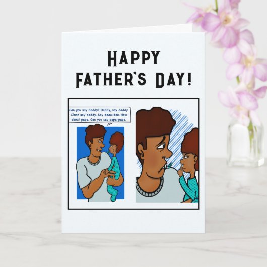 Dire carte de voeux papa (Orchidée)