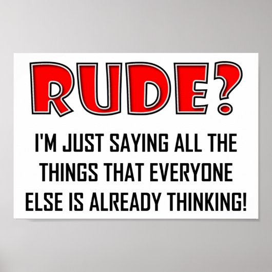 Dire des Choses Méchantes Affiche Drôle (Devant)