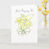 Dire juste salut la carte de voeux vierge de note (Fleur jaune)