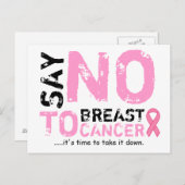 dire non à la carte postale cancer du sein (Devant / Derrière)