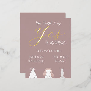 Dire Oui À La Robe Invitation Mariage à feuille d'