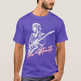 Dire Straits Retro Vervaagd Stijl Fan Design T-shirt