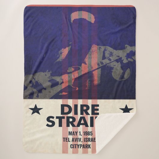 Dire Straits Tour Poster Blanket Sherpa Deken (Voorkant)