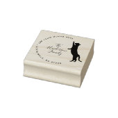 Dirección de devolución mínima de familia de gato 	rubberstempel (Stempel)