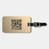 Direct bewerkbare QR-code Sjabloon | Faux Gold Bagagelabel (Voorkant horizontaal)
