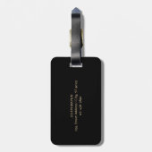 Direct bewerkbare QR-code Sjabloon | Faux Gold Bagagelabel (Achterkant verticaal)
