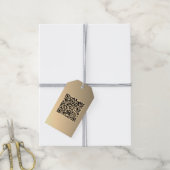 Direct bewerkbare QR-code Sjabloon | Faux Gold Cadeaulabel (Met Touw)