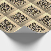 Direct bewerkbare QR-code Sjabloon | Faux Gold Cadeaupapier (Hoek)