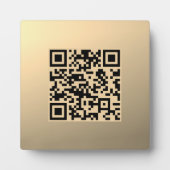 Direct bewerkbare QR-code Sjabloon | Faux Gold Fotoplaat (Voorkant)
