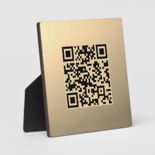 Direct bewerkbare QR-code Sjabloon   Faux Gold Fotoplaat