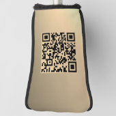 Direct bewerkbare QR-code Sjabloon | Faux Gold Golfheadcover (Draai 90)