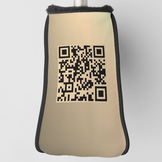Direct bewerkbare QR-code Sjabloon | Faux Gold Golfheadcover (Draai 90)