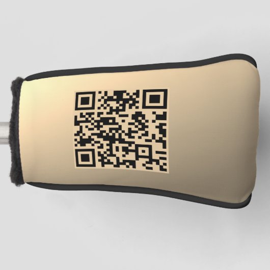 Direct bewerkbare QR-code Sjabloon | Faux Gold Golfheadcover (Voorkant)