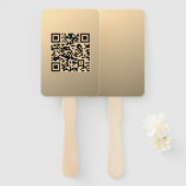 Direct bewerkbare QR-code Sjabloon | Faux Gold Handwaaier (Voorkant en achterkant)