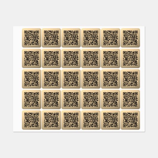 Direct bewerkbare QR-code Sjabloon | Faux Gold Labels (Vel)