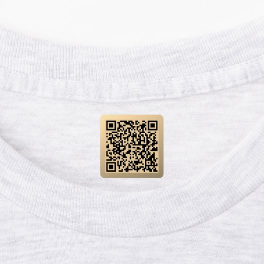 Direct bewerkbare QR-code Sjabloon | Faux Gold Labels (Aangebracht)