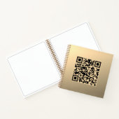 Direct bewerkbare QR-code Sjabloon | Faux Gold Notitieboek (Binnen)