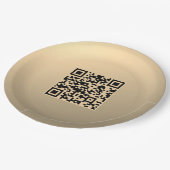 Direct bewerkbare QR-code Sjabloon | Faux Gold Papieren Bordje (Gekanteld)