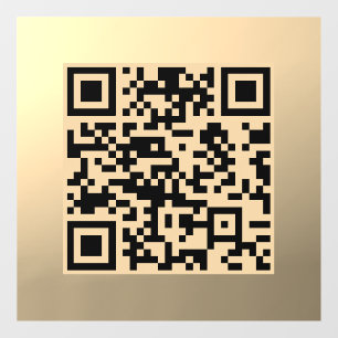 Direct bewerkbare QR-code Sjabloon   Faux Gold Raamsticker