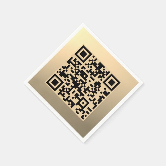 Direct bewerkbare QR-code Sjabloon | Faux Gold Servet (Hoek)