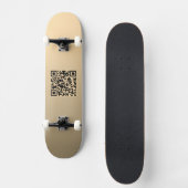 Direct bewerkbare QR-code Sjabloon | Faux Gold Skateboard (Voorkant)