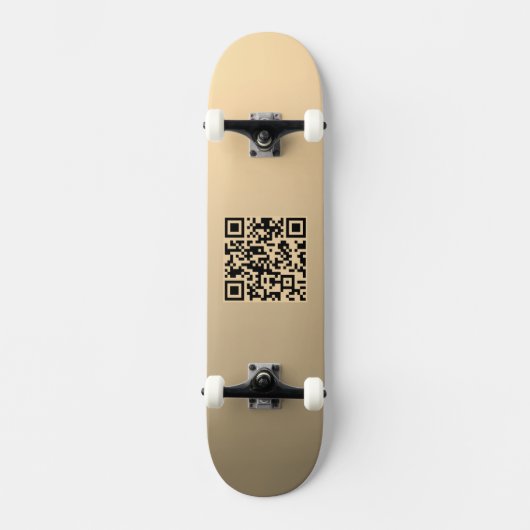 Direct bewerkbare QR-code Sjabloon | Faux Gold Skateboard (Voorkant)