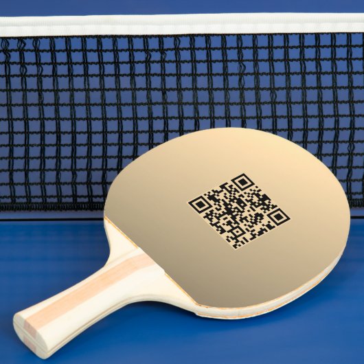 Direct bewerkbare QR-code Sjabloon | Faux Gold Tafeltennisbatje (Insitu)