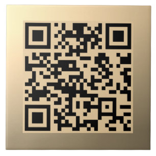 Direct bewerkbare QR-code Sjabloon Faux Gold Tegeltje