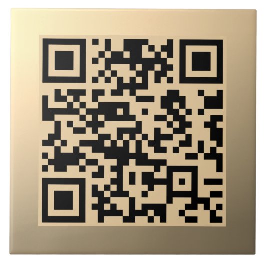 Direct bewerkbare QR-code Sjabloon | Faux Gold Tegeltje (Voorkant)