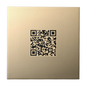 Direct bewerkbare QR-code Sjabloon Faux Gold Tegeltje