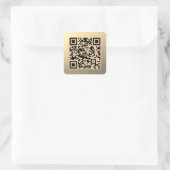Direct bewerkbare QR-code Sjabloon | Faux Gold Vierkante Sticker (Tas)