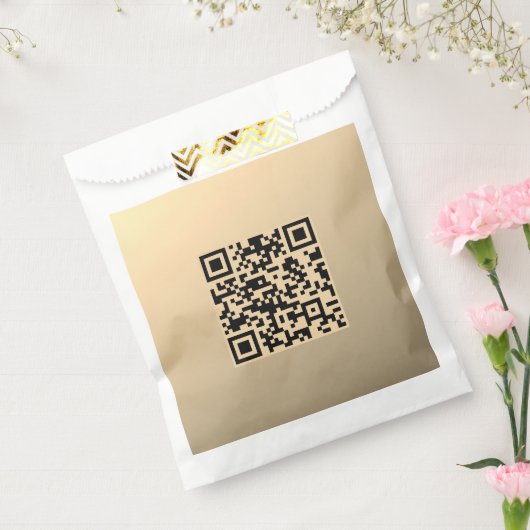 Direct bewerkbare QR-code sjabloon | Nep goud Bedankzakje (Gezegeld)