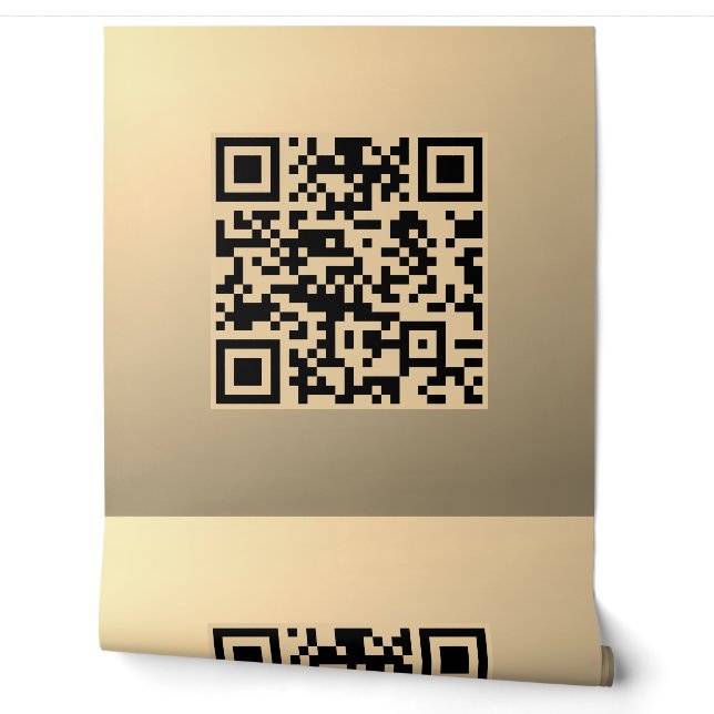 Direct bewerkbare QR-code sjabloon | Nep goud Behang (Afrollen)