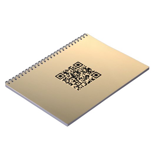 Direct Bewerkbare QR-code Sjabloon | Nep Goud Notitieboek (Linkerzijde)