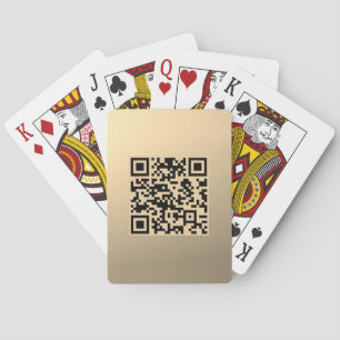 Direct Bewerkbare QR-code Sjabloon Nep Goud Pokerkaarten