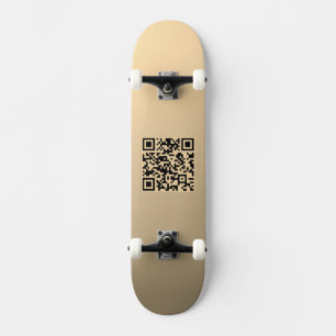 Direct bewerkbare QR-code sjabloon Nep goud Skateboard