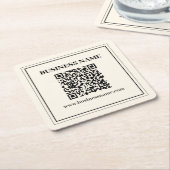 Direct Creëer een scanbare QR-code voor bedrijven Vierkante Kartonnen Onderzetter (Schuin)